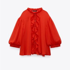 Zara sheer semi blouse